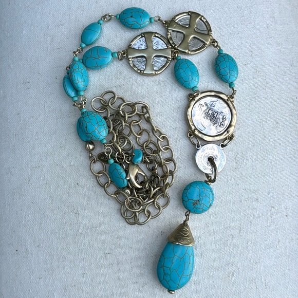 Chico’s Isabella turquoise coin necklace - NWOT - Picture 1 of 9